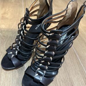Coach Black Strappy Heels